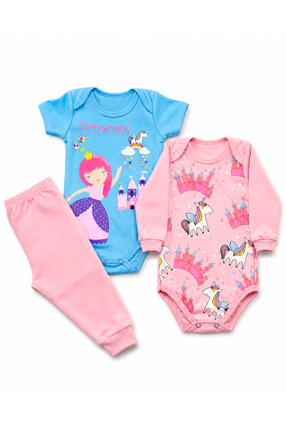 Kit Body Infantil 3 Peças Suedine Princesa