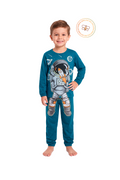 Pijama Infantil Menino Longo em Algodão Astronauta Brilha no Escuro