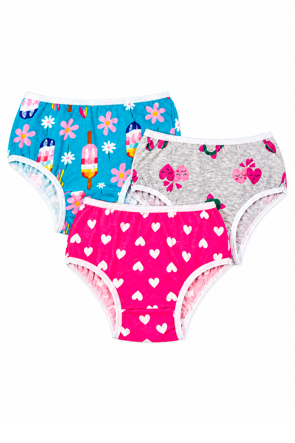 Kit 3 Calcinhas Infantil ManuBee Premium 100% Algodão Estampas Sortidas