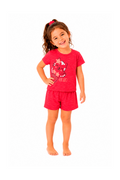 Pijama Infantil Menina Curto 100% Algodão Gatinha