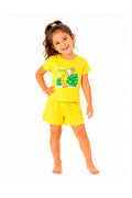 Pijama Infantil Menina Curto 100% Algodão Girafinha
