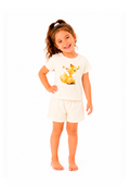 Pijama Infantil Menina Curto 100% Algodão Raposa