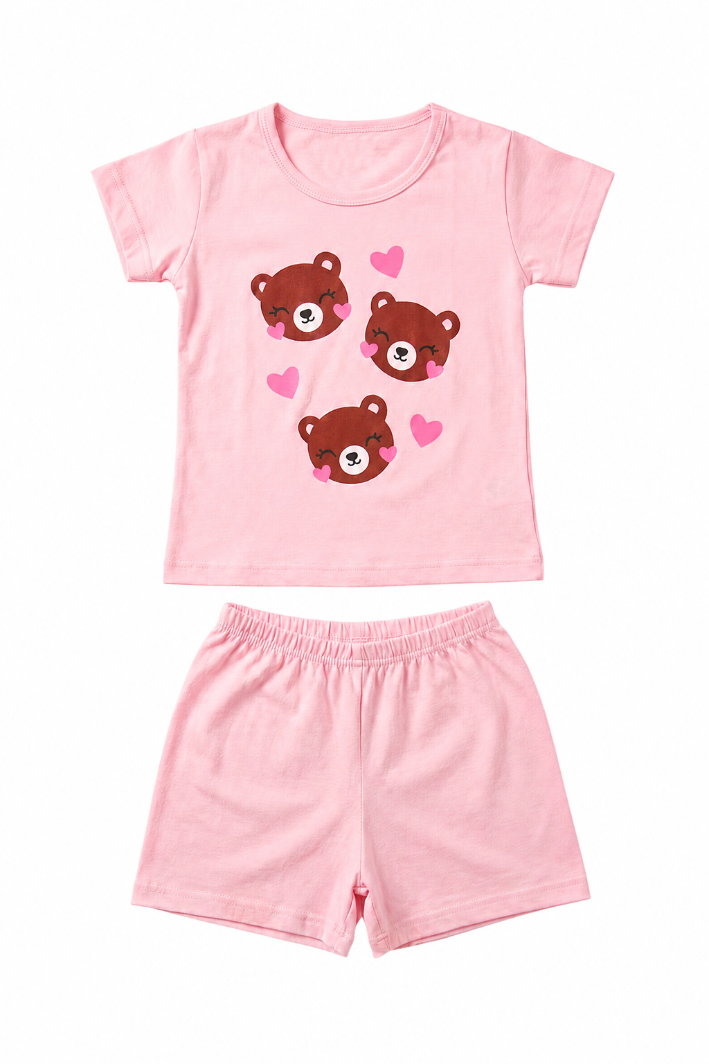 Pijama Infantil Menina Curto 100% Algodão Urso
