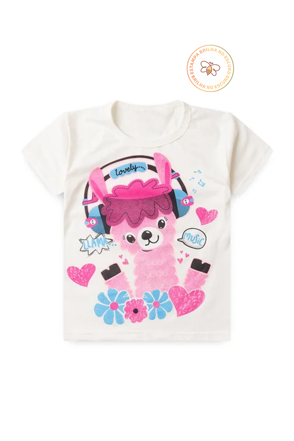 Pijama Infantil Menina Verão em Algodão Ilhama Fone Brilha no Escuro