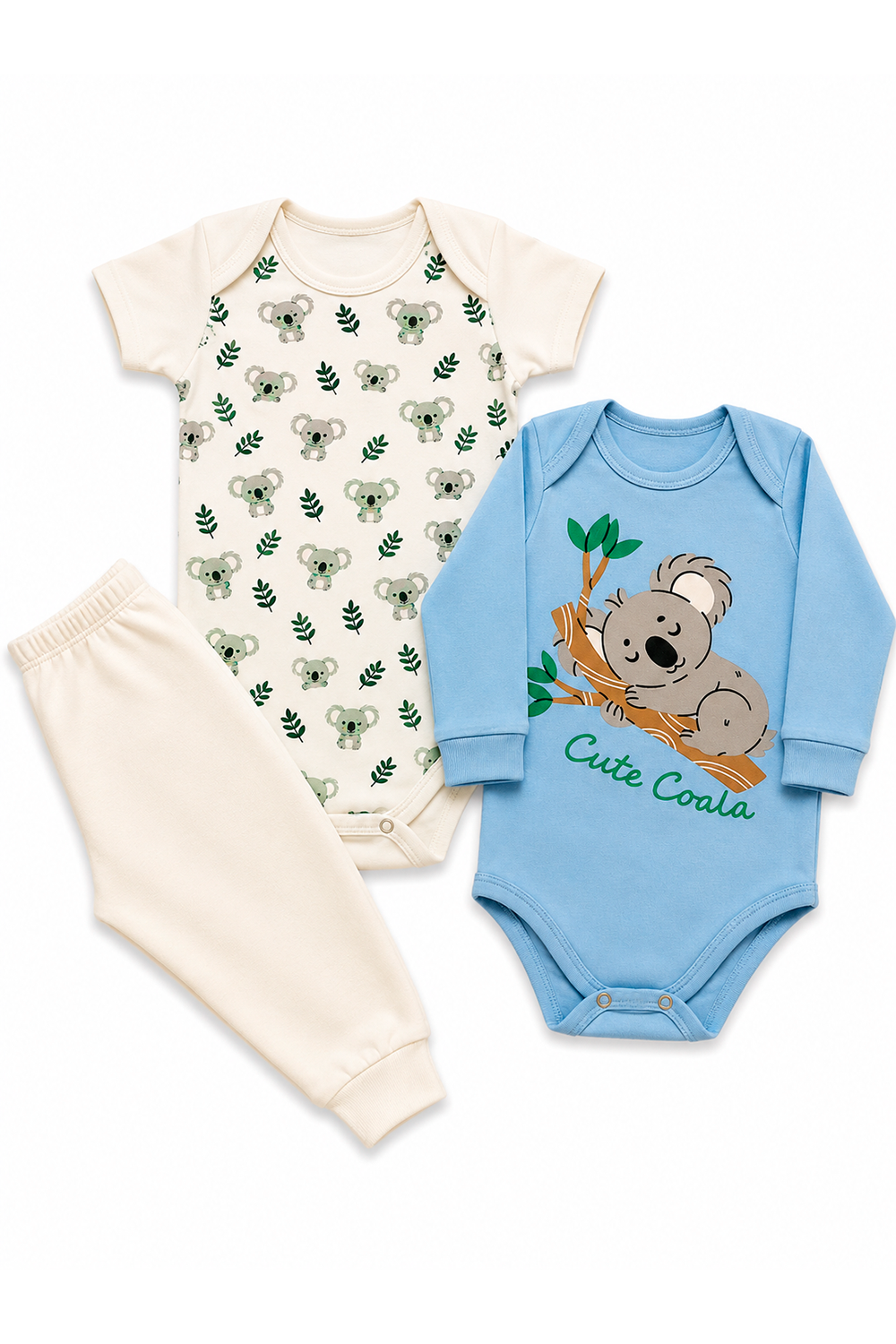 Kit Body Infantil 3 Peças Suedine Coala