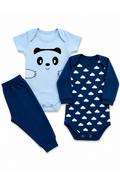 Kit Body Infantil 3 Peças Suedine Nuvens