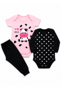 Kit Body Infantil 3 Peças Suedine Vaquinha