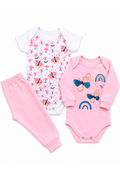 Kit Body Infantil 3 Peças Suedine Borboleta