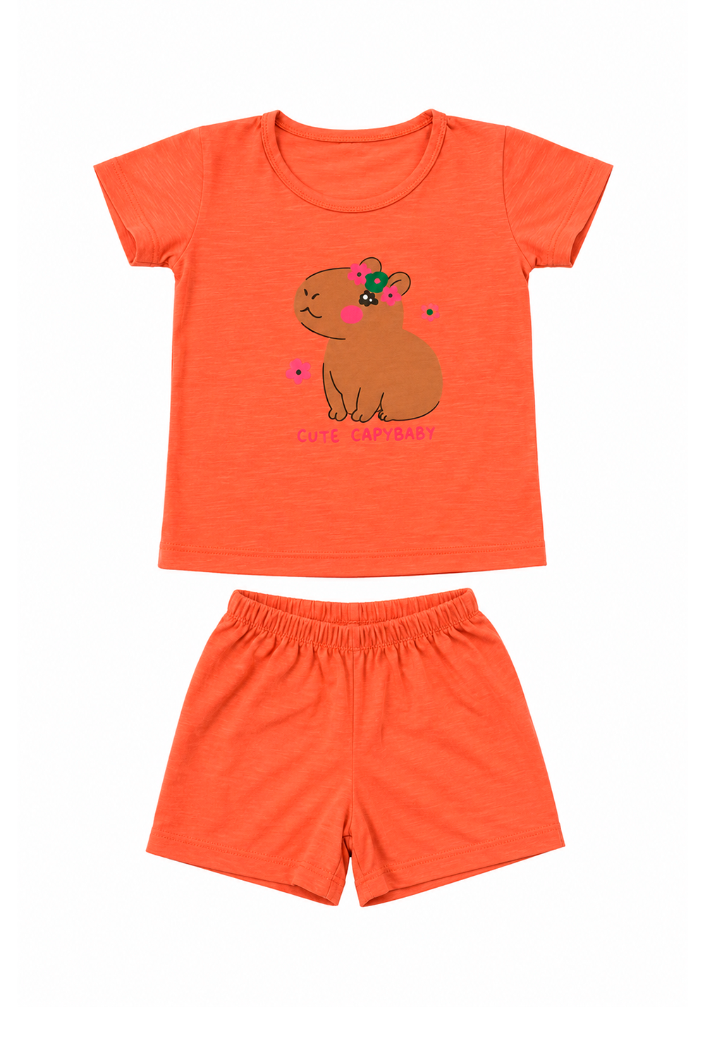 Pijama Infantil Menina Curto 100% Algodão Capivara
