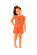 Pijama Infantil Menina Curto 100% Algodão Capivara