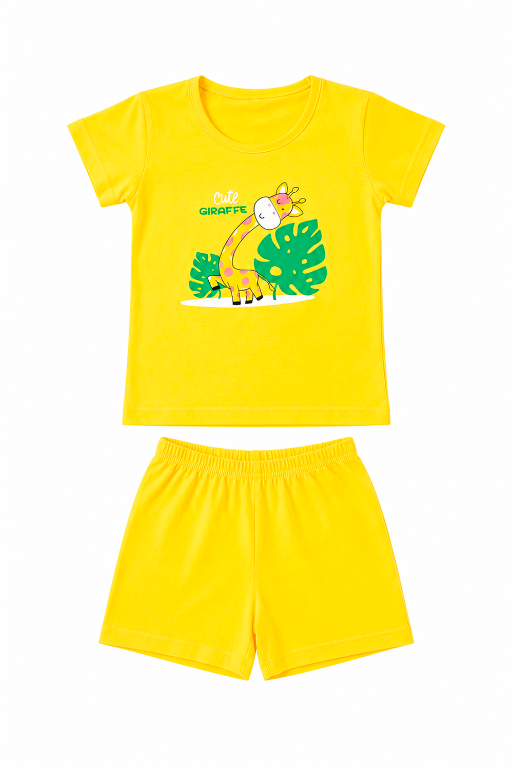 Pijama Infantil Menina Curto 100% Algodão Girafinha