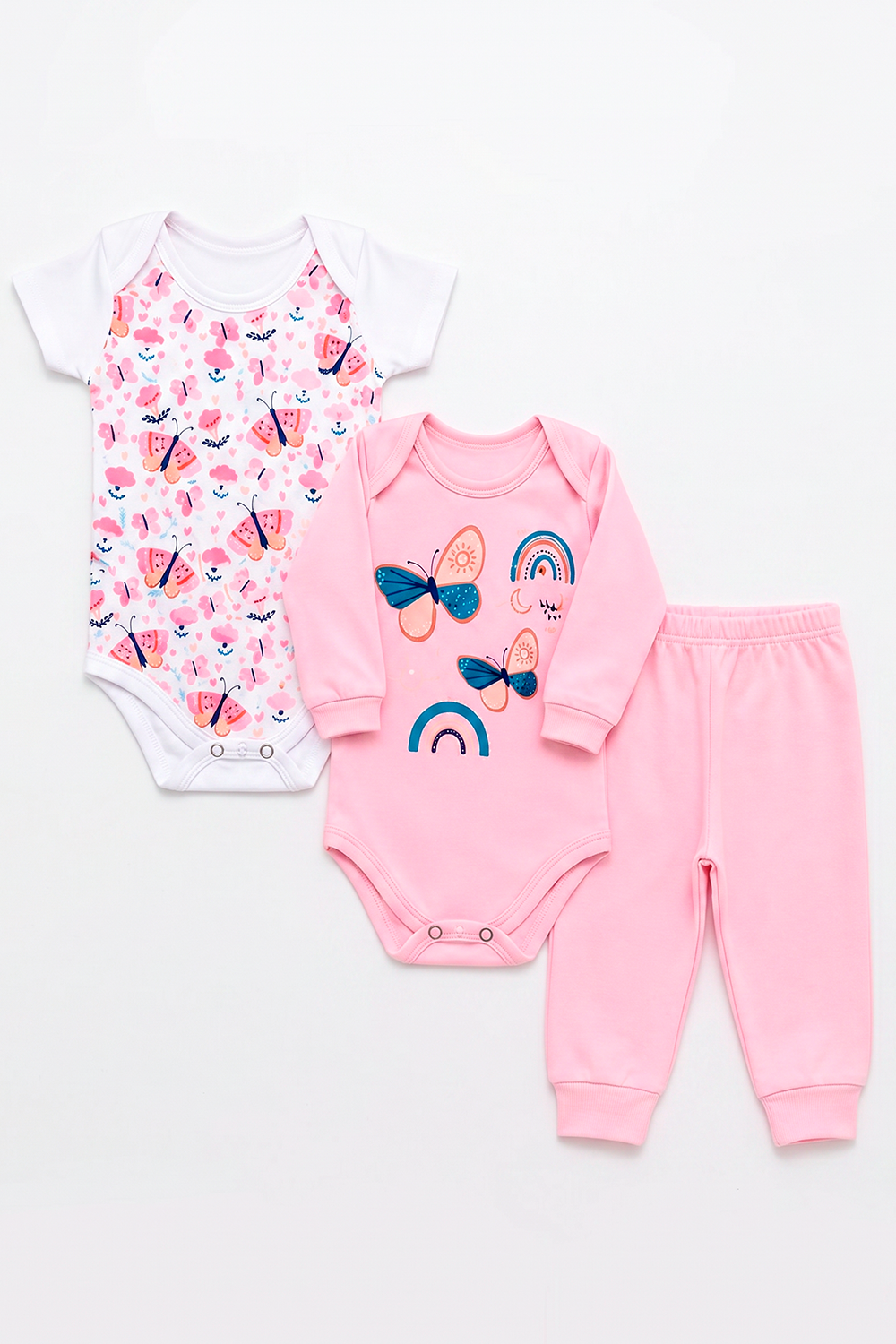 Kit Body Infantil 3 Peças Suedine Borboleta