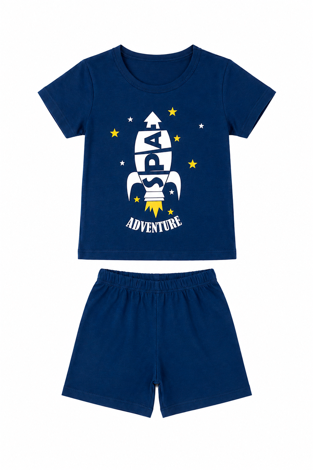 Pijama Infantil Menino Curto 100% Algodão Foguete