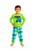 Pijama Infantil Menino Longo 100% Algodão Carro Xadrez