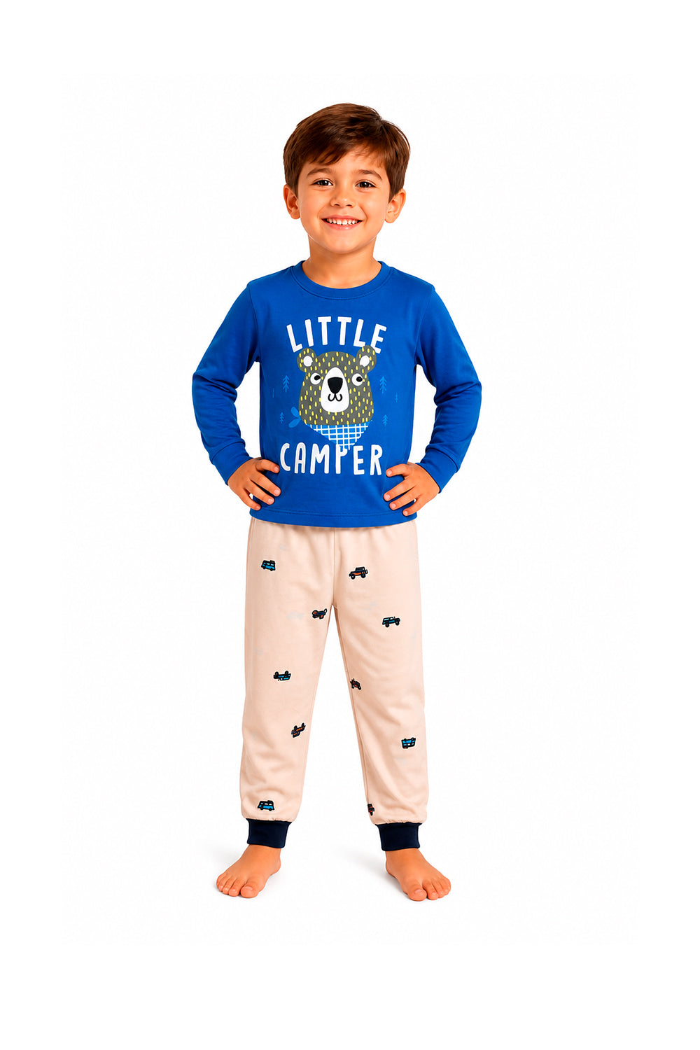 Pijama Infantil Menino Longo 100% Algodão Urso