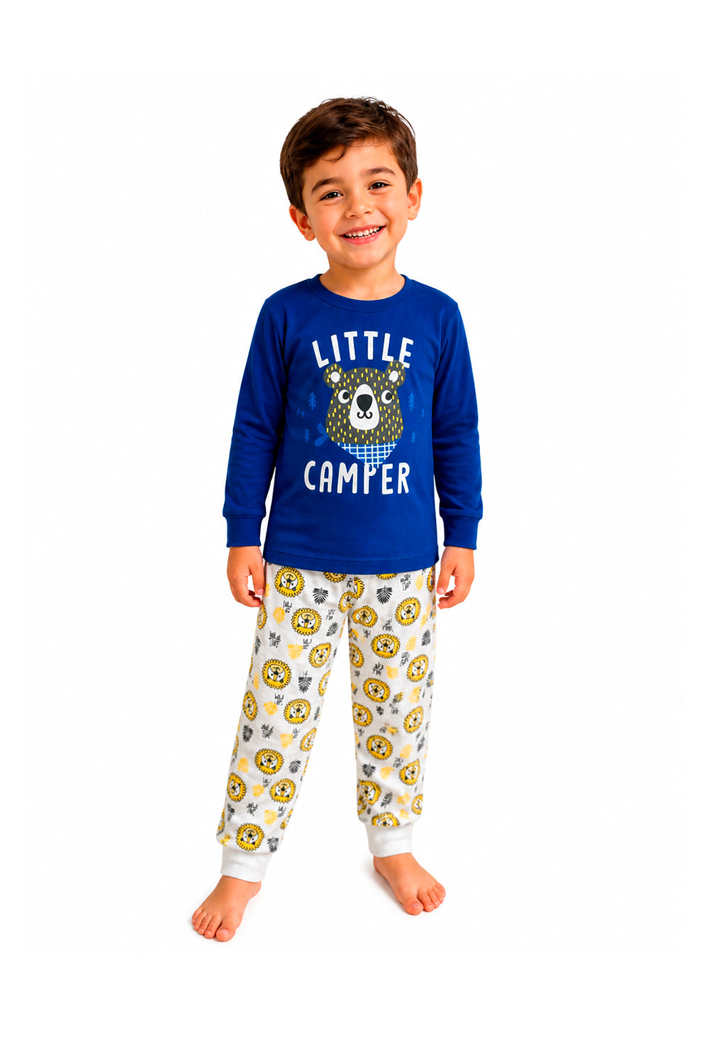 Pijama Infantil Menino Longo 100% Algodão Urso
