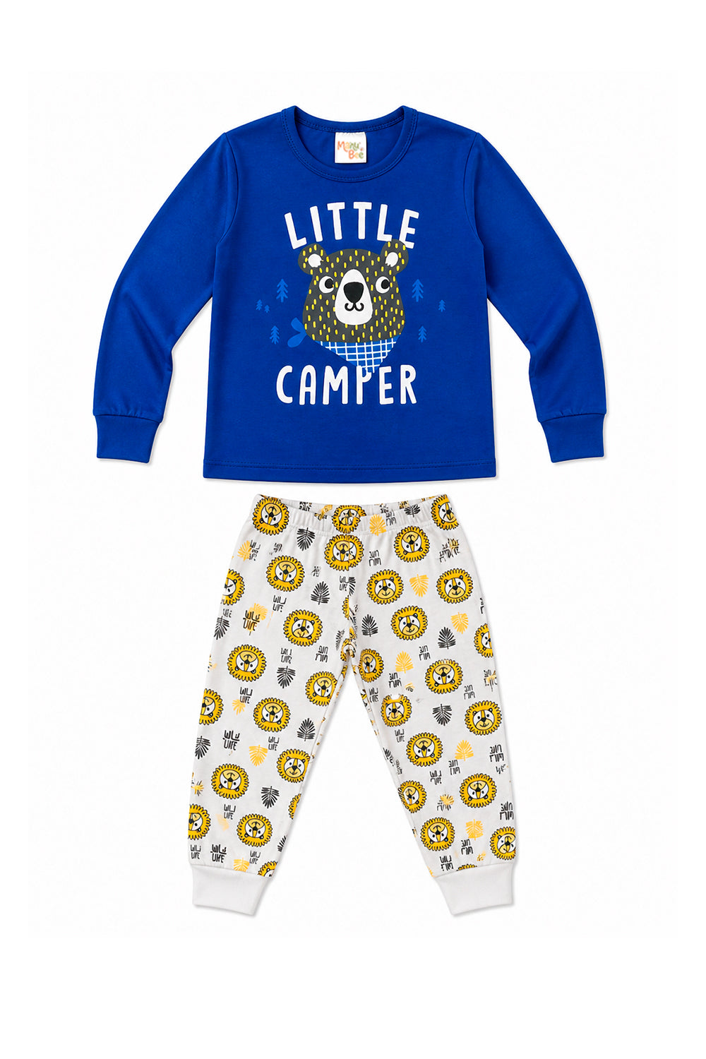 Pijama Infantil Menino Longo 100% Algodão Urso