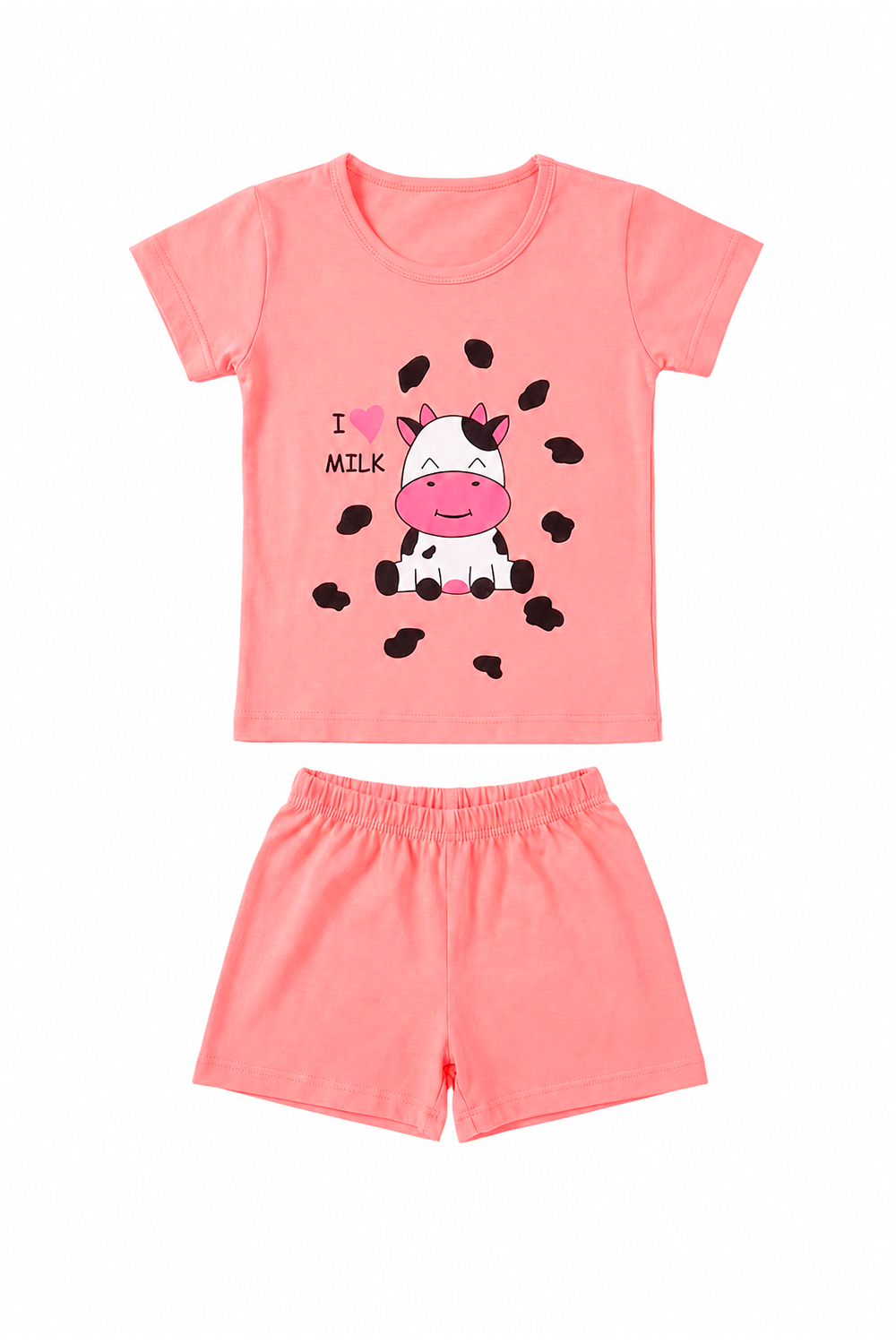 Pijama Infantil Menina Curto 100% Algodão Vaquinha