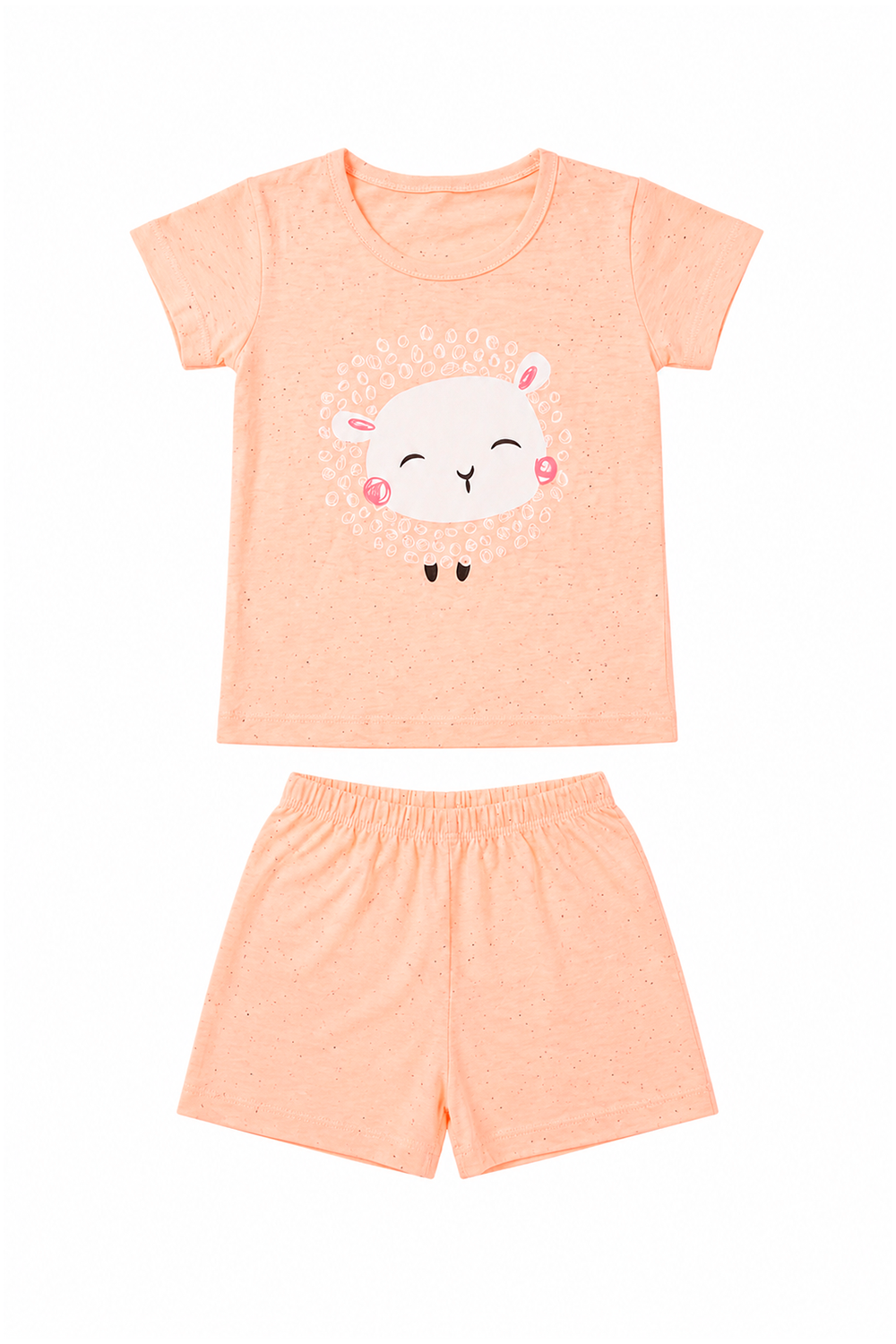Pijama Infantil Menina Curto 100% Algodão Carneirinho